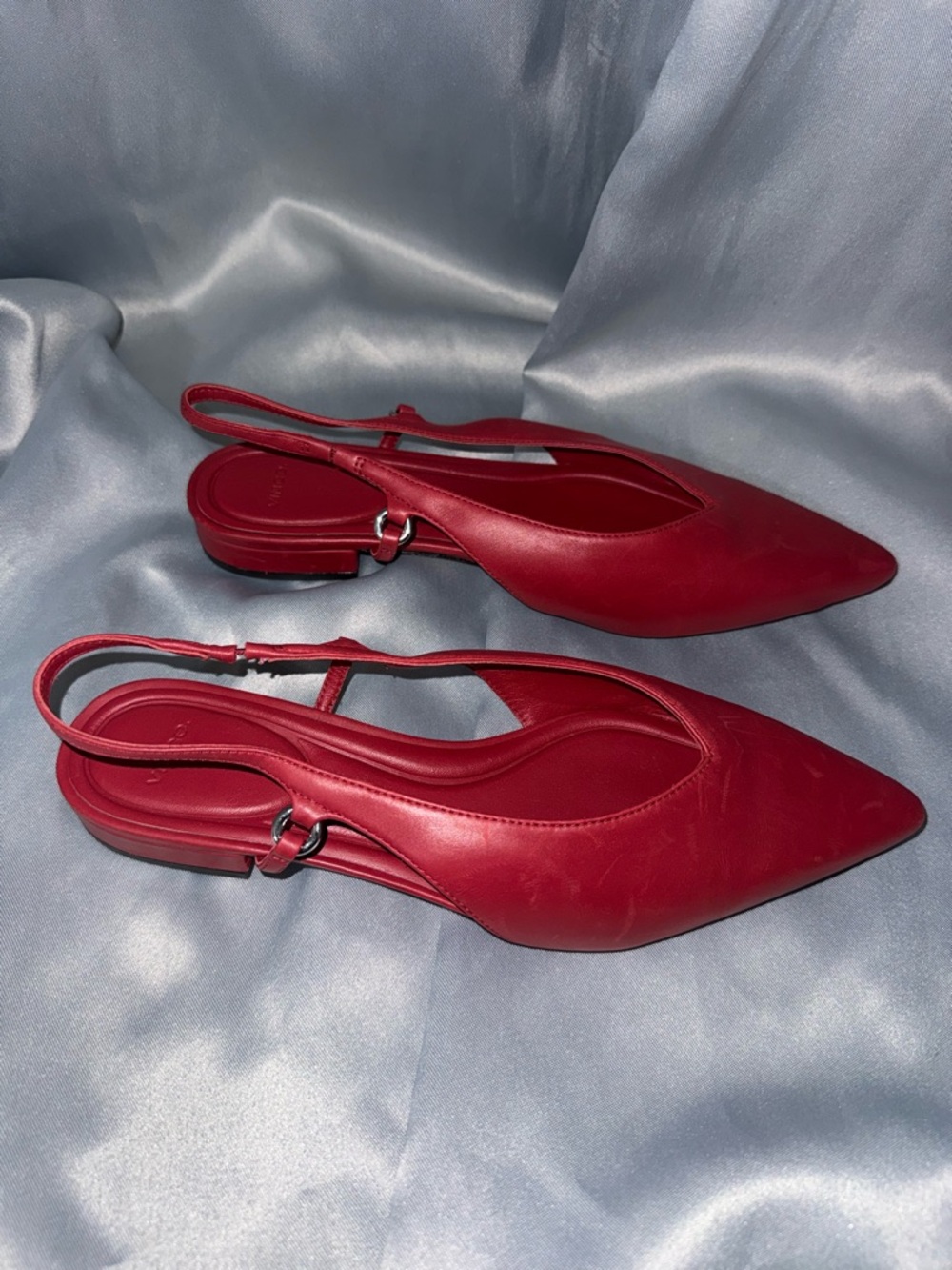 Vince Red Pointed Toe Flats